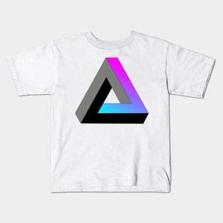 Impossible triangle with cyan to magenta gradient Kids T-Shirt
